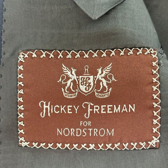 Hickey Freeman Worsted Wool Blazer Jacket Size 44R Navy Two Button Sport Coat - Picture 10 of 15